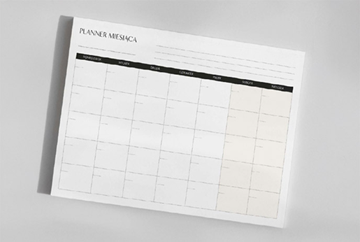 Planner na biurko z wyrywanymi kartkami