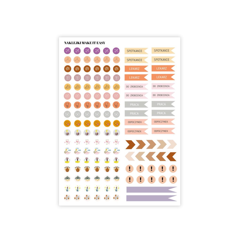 Naklejki. Zorganizowany planner