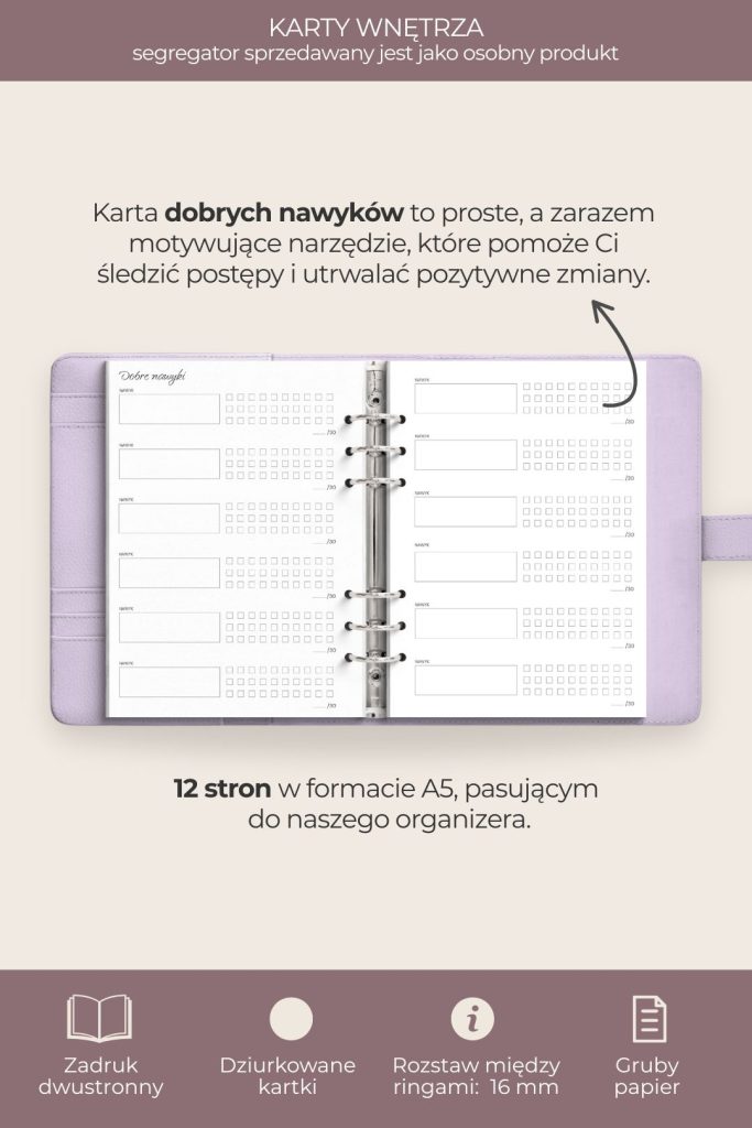 wkład do plannera dobre nawyki
