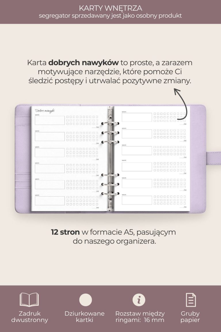 wkład do plannera dobre nawyki