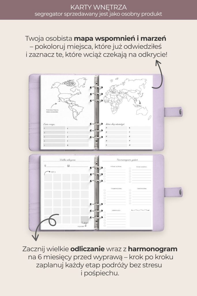 Wkład do organizera - PLANNER PODRÓŻNICZY