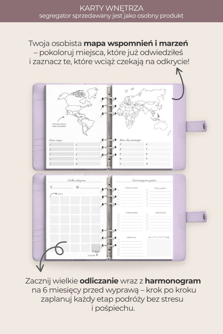 Wkład do organizera - PLANNER PODRÓŻNICZY