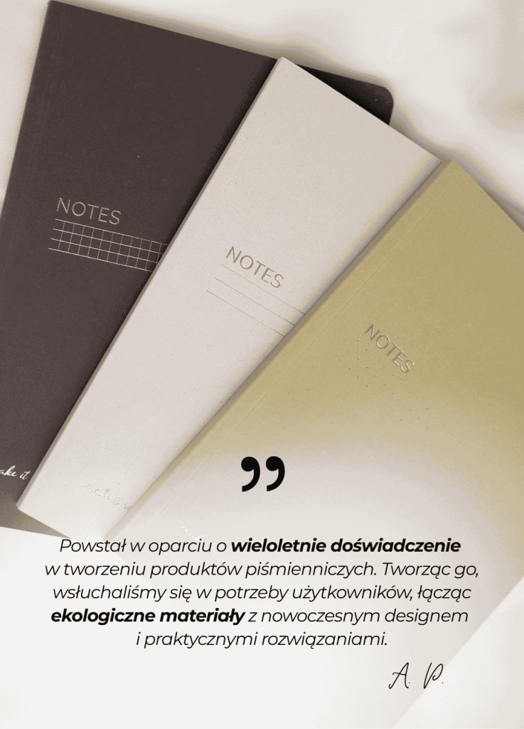 Czy to kolejny pusty zeszyt? Nie, to czysta karta Twojego nowego projektu! notesy ekologiczne