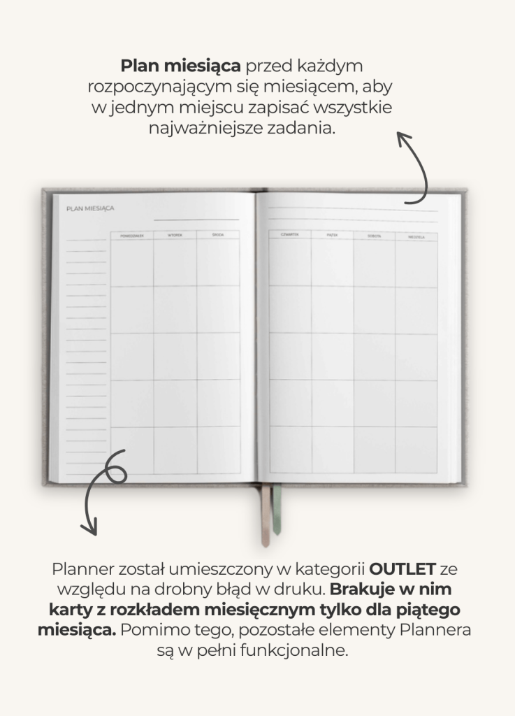 planner niedatowany dzienny