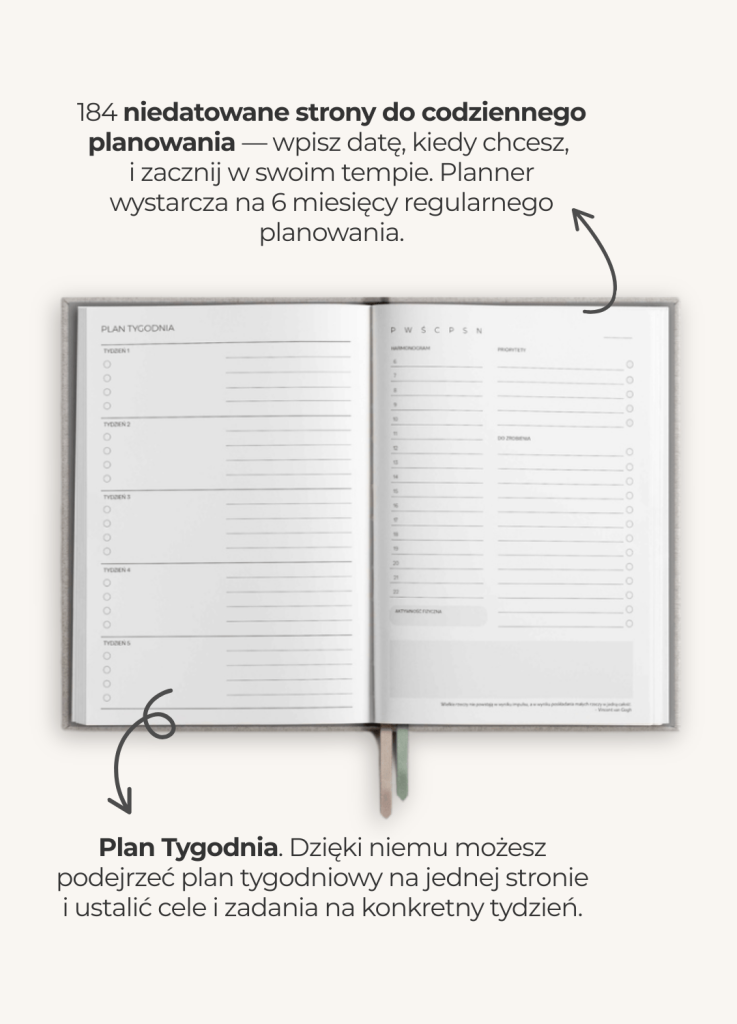 planner niedatowany dzienny