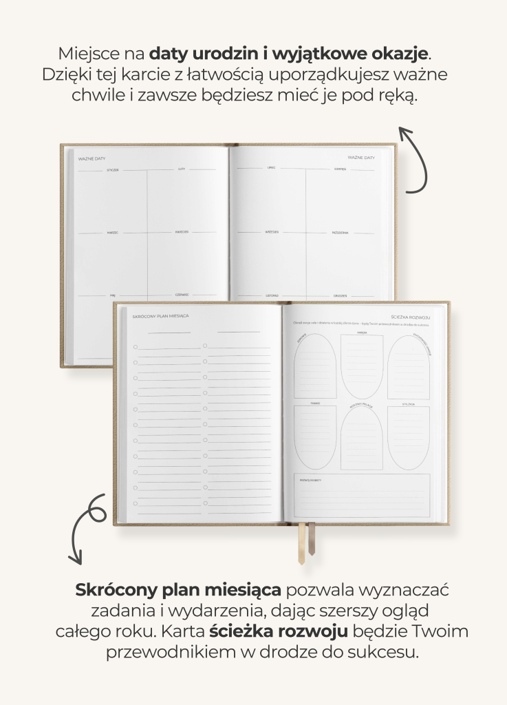 planner niedatowany dzienny