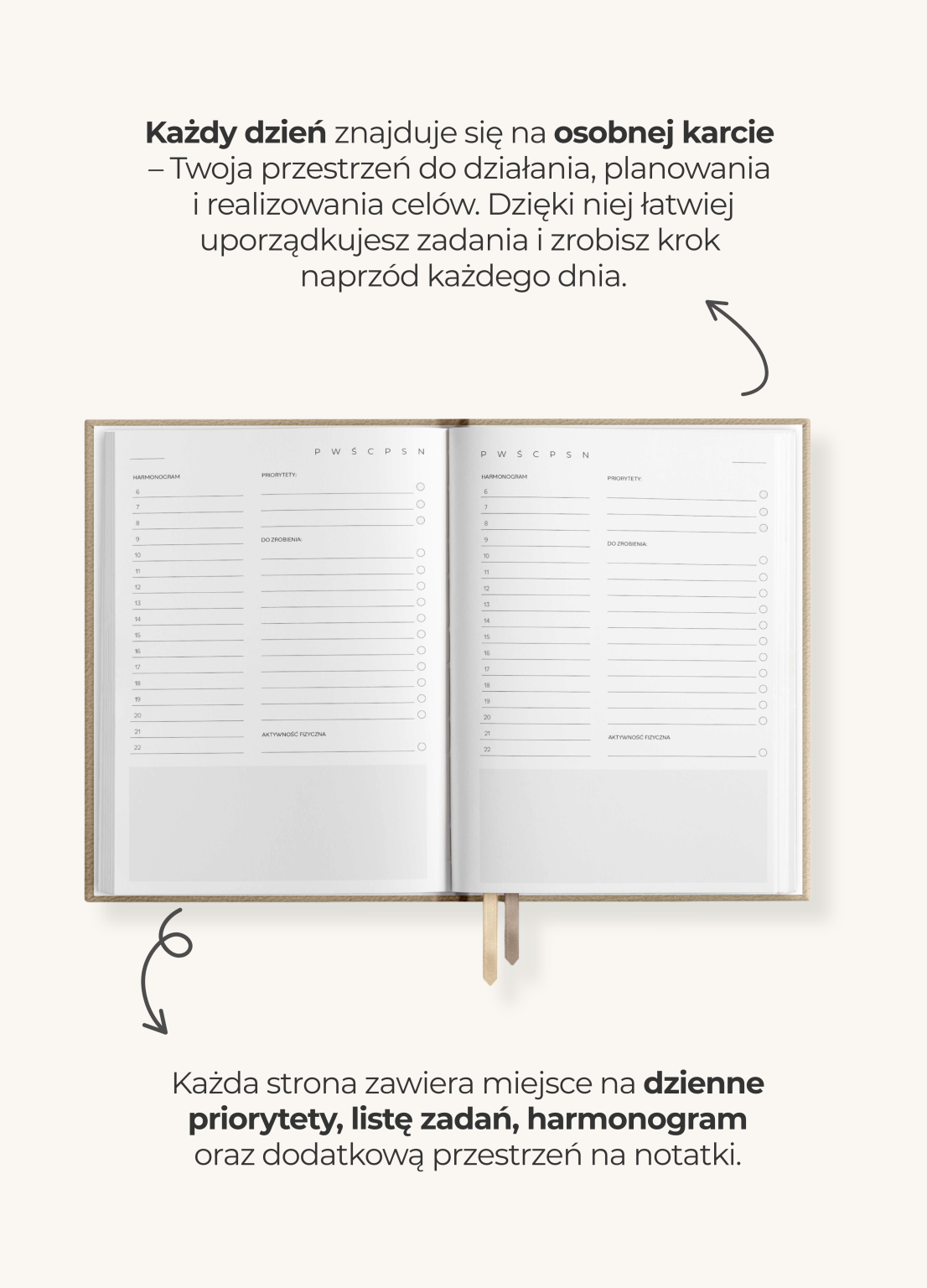 planner niedatowany dzienny