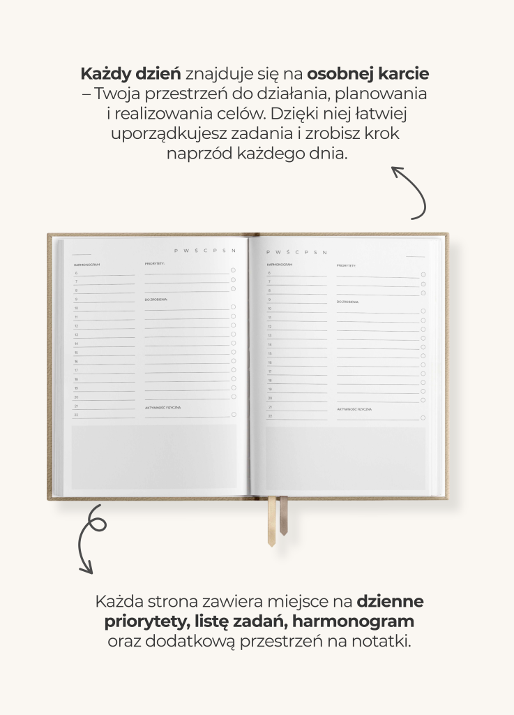 planner niedatowany dzienny