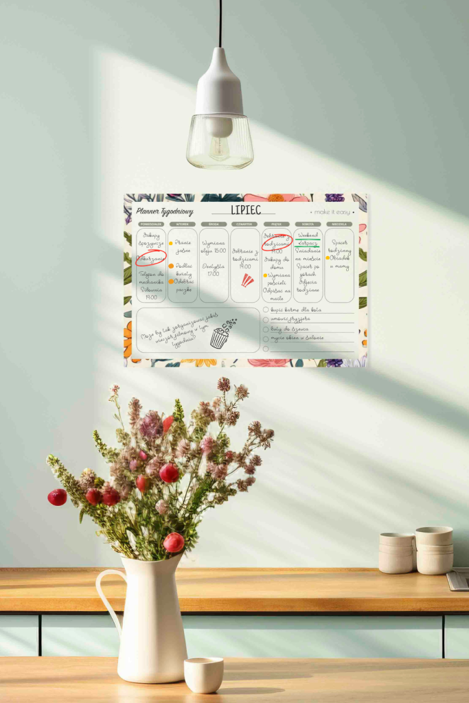planner na ścianę A4