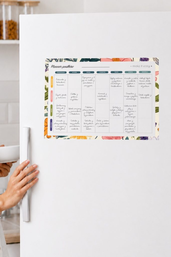 planner posiłków na ścianę