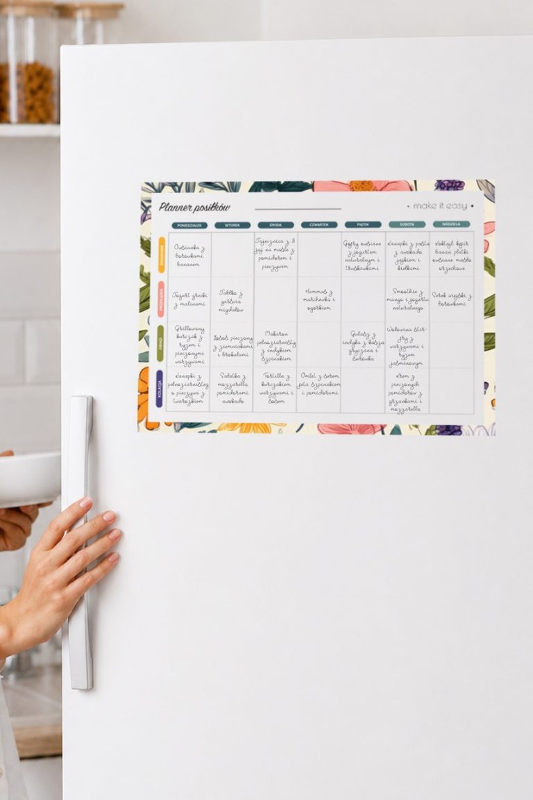 planner posiłków na ścianę
