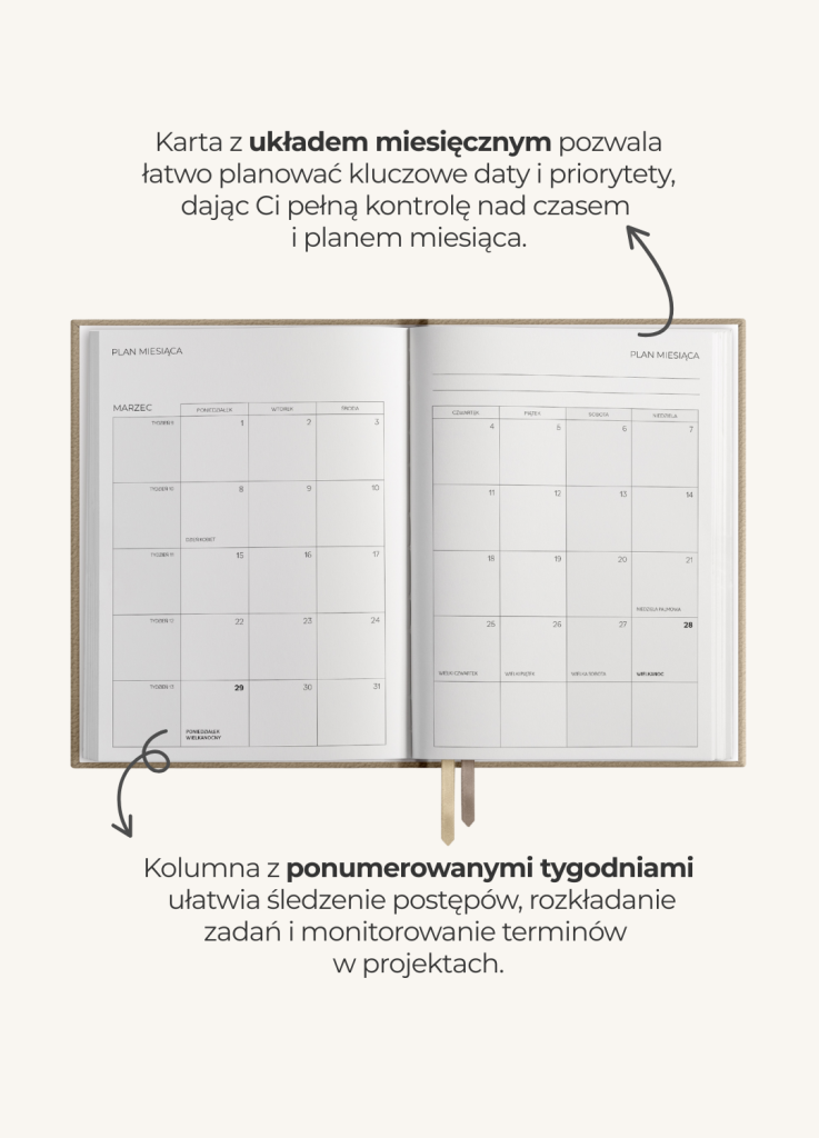 Planner dzienny 2027 - Cinnamon
