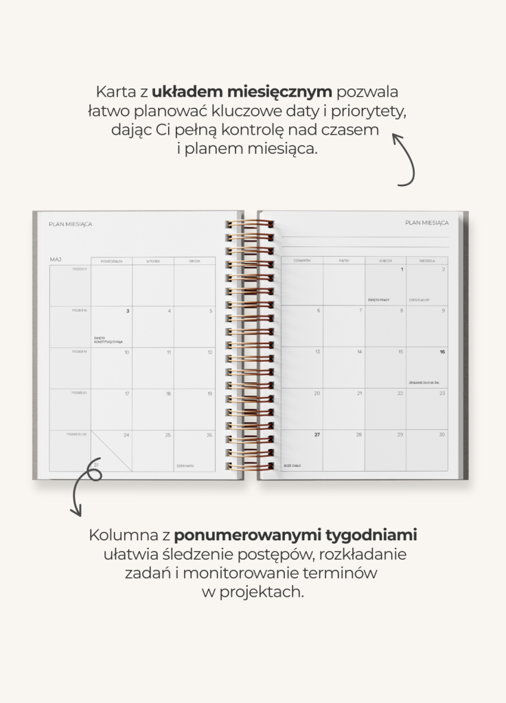 Planner dzienny 2027 - Cinnamon