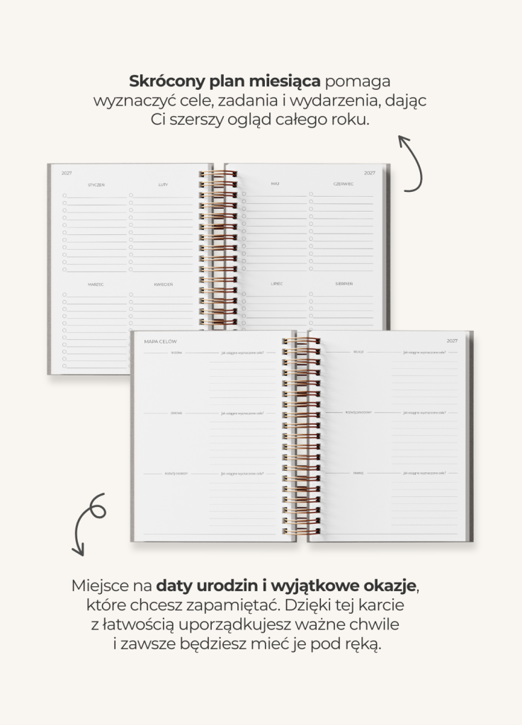 Planner dzienny 2027 - Cinnamon
