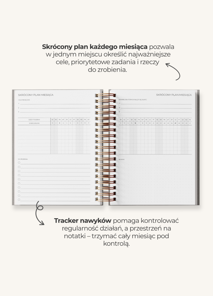 Planner dzienny 2027 - Cinnamon
