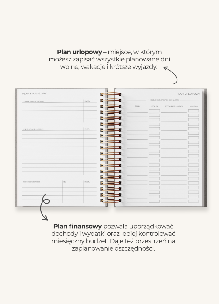Planner dzienny 2027 - Cinnamon