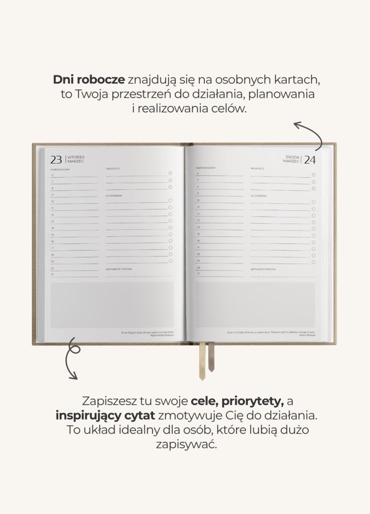 Planner dzienny 2027 - Cinnamon