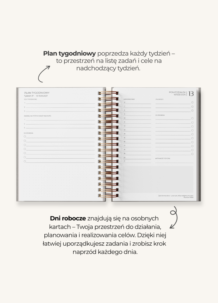 Planner dzienny 2027 - Cinnamon
