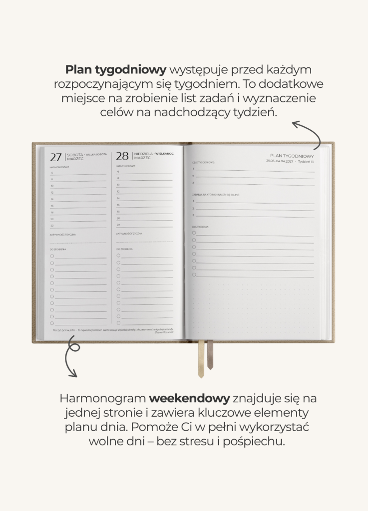 Planner dzienny 2027 - Cinnamon